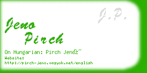 jeno pirch business card